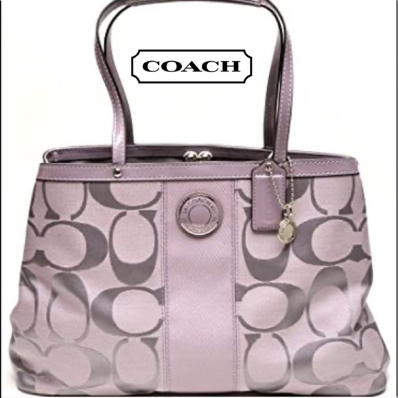 Coach Handbags - Coach #19190 Signature Kisslock Purse Bag Lilac